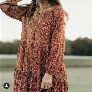 Carly Jean Los Angeles Emily Dress Rust Medium NWOT